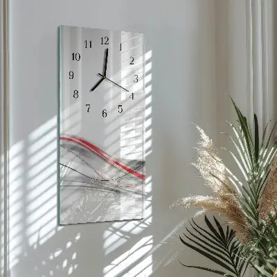 Verticale moderne glazen wandklok Kromme