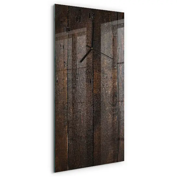 Glazen klok verticaal Hout