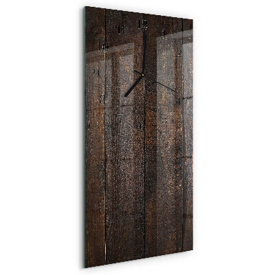 Glazen klok verticaal Hout