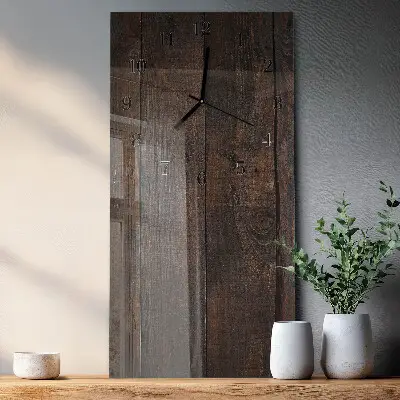 Glazen klok verticaal Hout