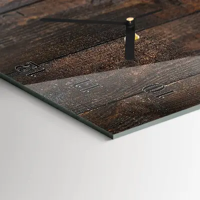 Glazen klok verticaal Hout