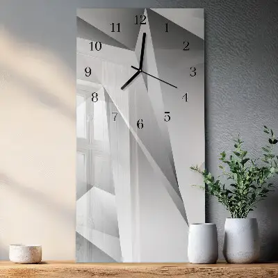 Verticale rechthoekige glazen wandklok Patroon