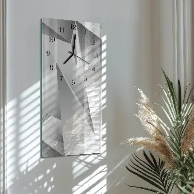 Verticale rechthoekige glazen wandklok Patroon