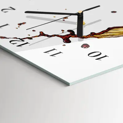 Verticale moderne glazen wandklok Koffie