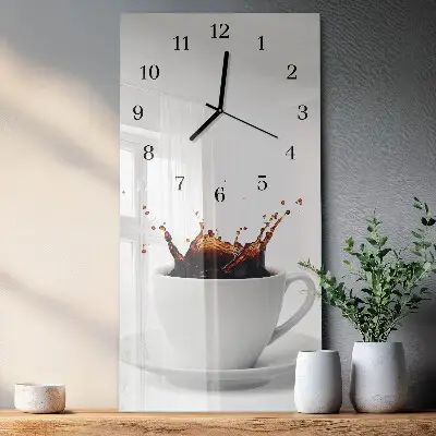 Decoratieve glazen klok verticaal Koffie