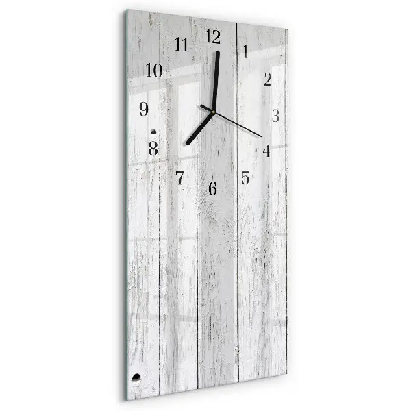 Verticale moderne glazen wandklok Hout