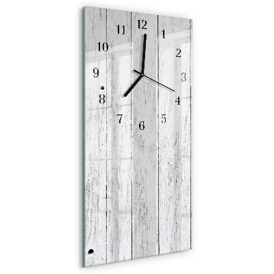 Verticale moderne glazen wandklok Hout