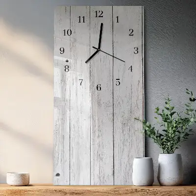 Verticale moderne glazen wandklok Hout