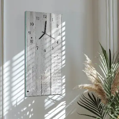 Verticale moderne glazen wandklok Hout