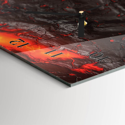 Verticale rechthoekige glazen wandklok Lava