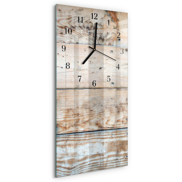 Glazen klok verticaal Hout