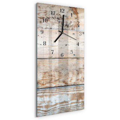 Glazen klok verticaal Hout