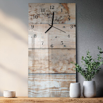 Glazen klok verticaal Hout
