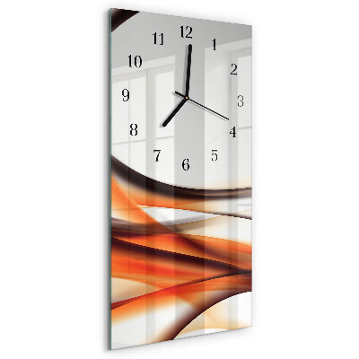 Verticale moderne glazen wandklok Abstractie