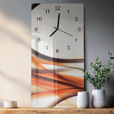 Verticale moderne glazen wandklok Abstractie