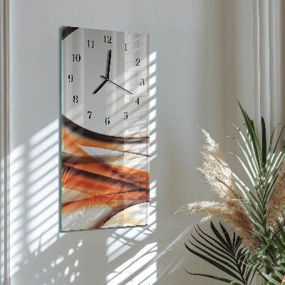 Verticale moderne glazen wandklok Abstractie
