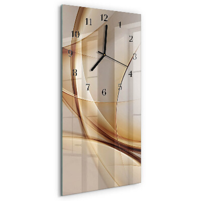 Verticale rechthoekige glazen wandklok Abstractie