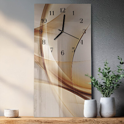 Verticale rechthoekige glazen wandklok Abstractie