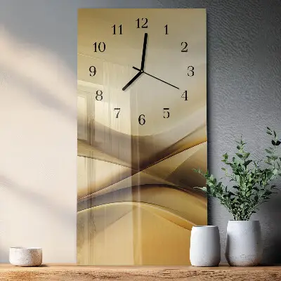 Verticale rechthoekige glazen wandklok Abstractie