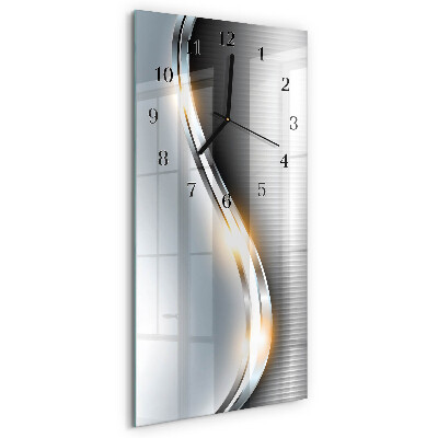 Verticale moderne glazen wandklok Metaalabstractie