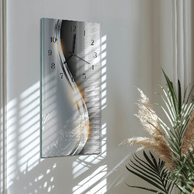 Verticale moderne glazen wandklok Metaalabstractie