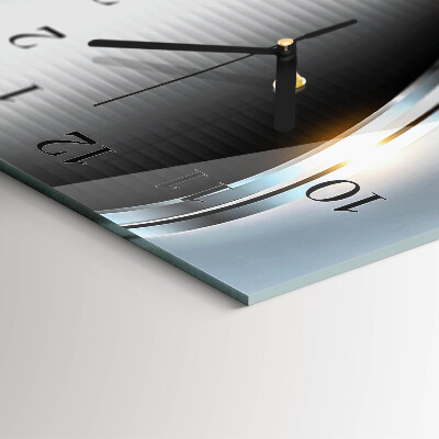 Verticale moderne glazen wandklok Metaalabstractie