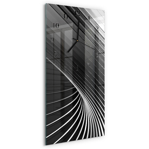 Verticale moderne glazen wandklok Abstractie