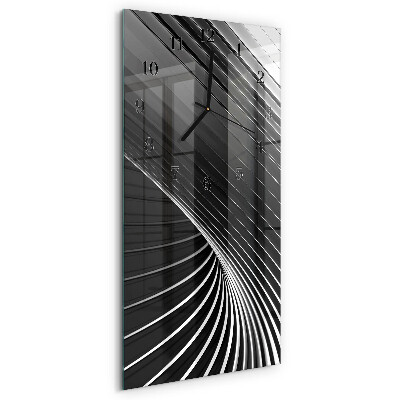 Verticale moderne glazen wandklok Abstractie