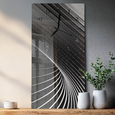 Verticale moderne glazen wandklok Abstractie