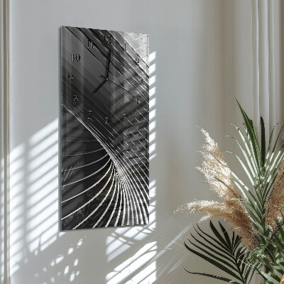 Verticale moderne glazen wandklok Abstractie