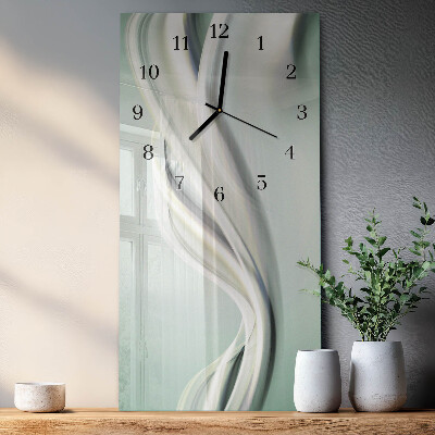 Verticale rechthoekige glazen wandklok Patroon