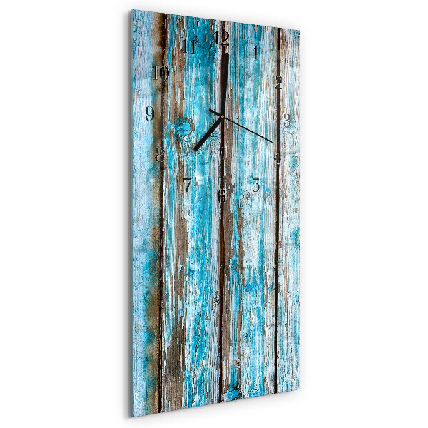 Verticale rechthoekige glazen wandklok Hout