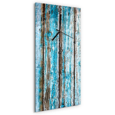 Verticale rechthoekige glazen wandklok Hout