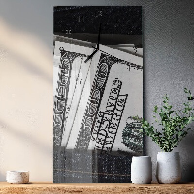 Glazen klok verticaal Bankbiljetten