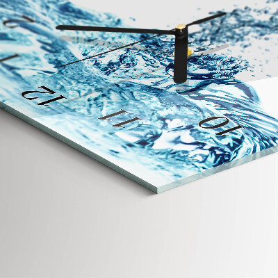 Verticale moderne glazen wandklok Appelwater