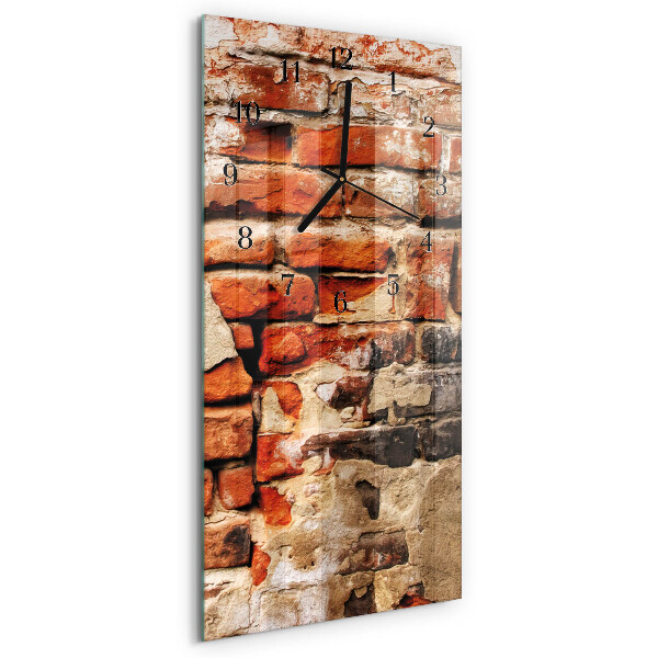 Decoratieve glazen klok verticaal Bakstenen muur