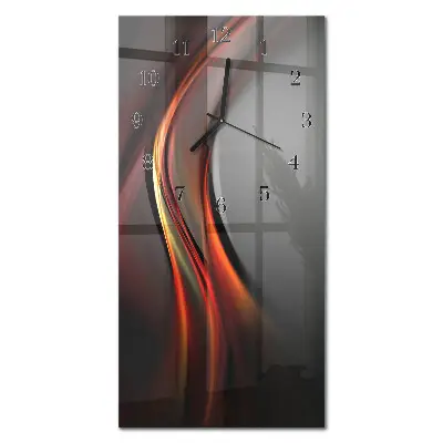 Verticale moderne glazen wandklok Orchidee