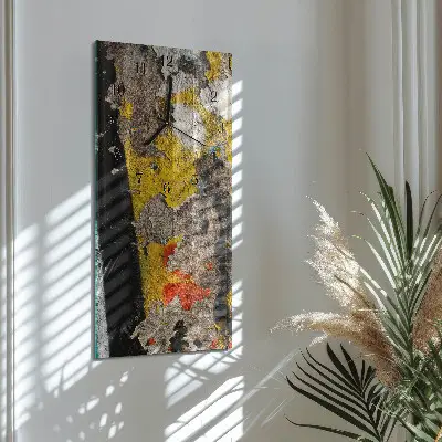 Verticale moderne glazen wandklok Gebarsten oppervlak