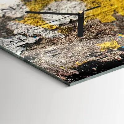 Verticale moderne glazen wandklok Gebarsten oppervlak