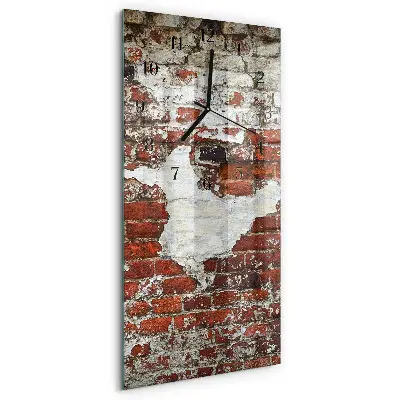 Verticale rechthoekige glazen wandklok Muur