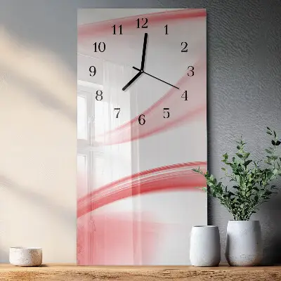 Verticale rechthoekige glazen wandklok Abstracte kunst