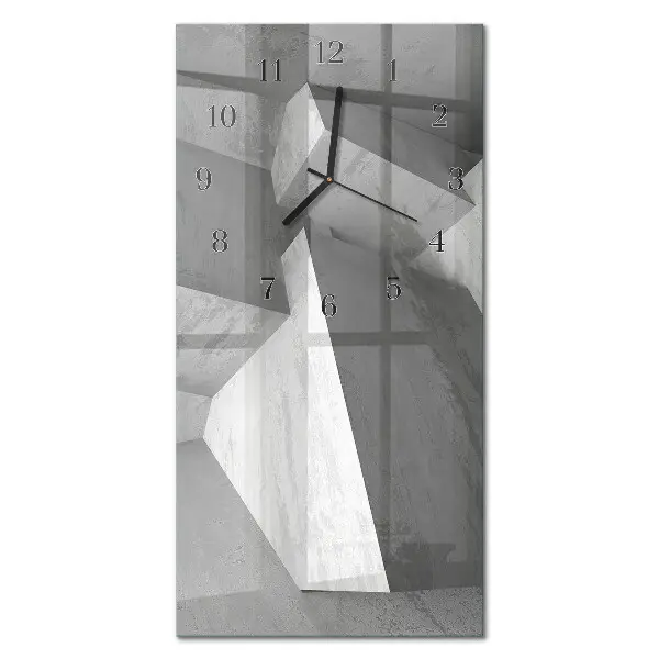 Verticale moderne glazen wandklok Abstracte kunst