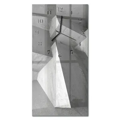 Verticale moderne glazen wandklok Abstracte kunst