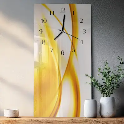 Verticale moderne glazen wandklok Abstracte kunst