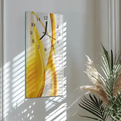 Verticale moderne glazen wandklok Abstracte kunst