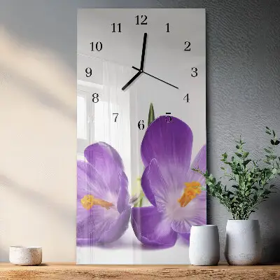 Glazen klok verticaal Bloem