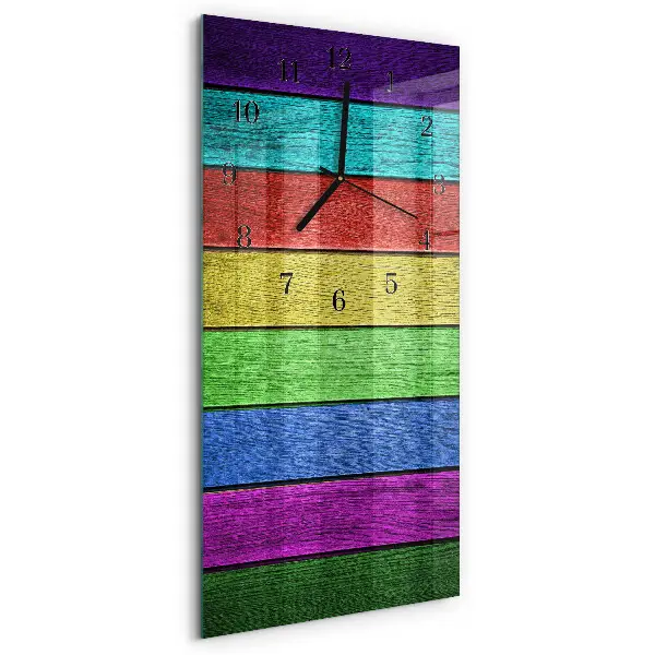 Verticale moderne glazen wandklok Bord