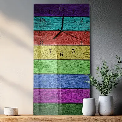 Verticale moderne glazen wandklok Bord