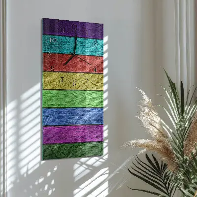 Verticale moderne glazen wandklok Bord
