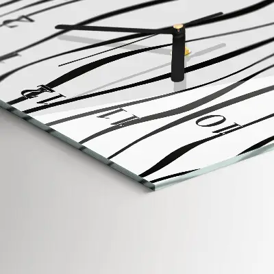 Verticale rechthoekige glazen wandklok Strepen